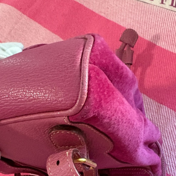 Gucci Suede and bamboo Backpack in pink - Picture 7 of 14